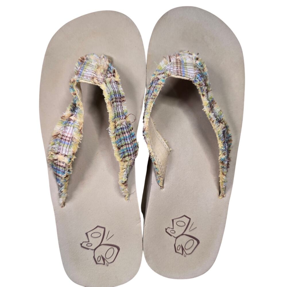 Y2k Sandals Flip Flops Plaid Size 7.5-8